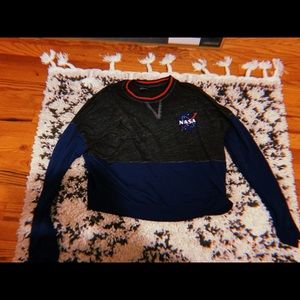 nasa long sleeve crop top